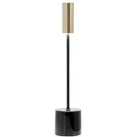 Zafferano - Carolina LED wiederaufladbare dimmbare Touch-Tischlampe - glänzendes Schwarz und gebürstetes Messing