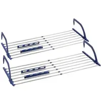 Pearl 2er-Set Premium-Teleskop-Wäschetrockner für Heizkörper, 4 m ausziehbar