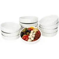MamboCat 12er Set Leni Auflauf Förmchen Schälchen Ø11,4cm weiß Mini-Backform Porzellan