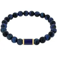 Amor Armband , gelbgoldfarben, dunkelblau, dunkelblau, Armbänder, Herren, 19cm, Edelstahl, Armband, mit Tigerauge