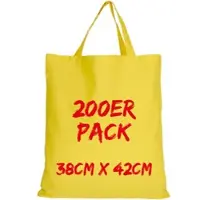 TEXXILLA Baumwolltasche Mehrpack Classic mit zwei kurzen Henkeln, Gelb, gelb
