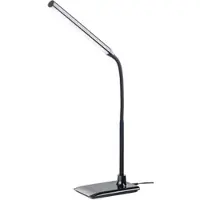 Lunartec Dimmbare LED-Schreibtischlampe 6 W mit Schwanenhals, schwarz