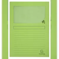 Exacompta 50253E 16x 25er Packung Fenstermappen mit Organisationsdruck aus Karton 120g Forever, für Format DIN A4 - grün
