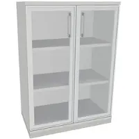 Fm Büromöbel Aktenschrank »Oldenburg« 3 OH klare Acrylglastüren grau, 80x113.3x44.2 cm
