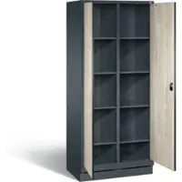 C+P Wäsche-Spind Evolo, H1800xB810xT500mm, Front Dekor Sen-Esche, Korpus Anthrazitgrau (48022-22B)