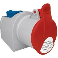 Doktorvolt CEE-Kombi Wanddose 32A IP44 400V 6h 5polig vorverdrahtet mit Klappdeckel Wandverteiler