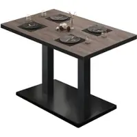GGM Möbel BM | Bistrotisch | B:T:H 120 x 70 x 75 cm | Light Wenge / Schwarz | Rechteckig | Schwarzer Rand