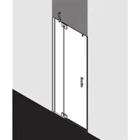 Kermi Filia XP Pendeltür 1-flügelig mit Festfeld FX1TL13018VYK 130 x 185 cm, silber hochglanz, ESG SR Opaco Clean, links
