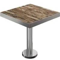 GGM Möbel BML | Bistro Tisch | 60 x 60 x 77 cm | Quadratisch | Edelstahl Rand | Vintage Old / Edelstahl