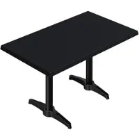 GGM Möbel WBC | Bistro Außen Tisch | B: T: H: 120 x 70 x 80,5 cm | Schwarz / Schwarz | Rechteckig | Zusatzgewicht
