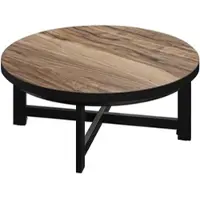 GGM Möbel BO | Bistro Lounge Tisch | Ø60xH32cm | 25mm | Schwarzer Rand | Sheesham/ Schwarz