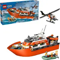 LEGO City Rettungsboot der Küstenwache mit Hubschrauber 60504