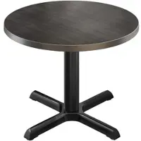 GGM Möbel BSM | Bistro Tisch | Ø 80 x 74,5 cm | Edelstahl Rand | Rund | Wenge / Schwarz