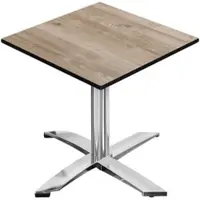 GGM Möbel CPTG | Bistro Tisch | B:T:H 70 x 70 x 76 cm | Rustikal Eiche / Aluminium | Klappbar/ Zusatzgewicht