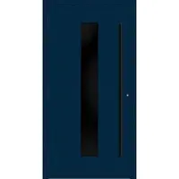 Haustuerenland.de Aluminium Haustür "MAJA" 90 mm RC2 BLACKLINE Stahlblau RAL 5011 außen öffnend DIN links