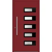Haustuerenland.de Aluminium Haustür RC2 "CLARISSA" 78 mm Purpurrot RAL 3004 beidseitig innen öffnend DIN links