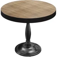 GGM Möbel BD | Bistro Tisch | Ø 60 x 78 cm | Rund | Schwarzer Rand | Eiche / Schwarz