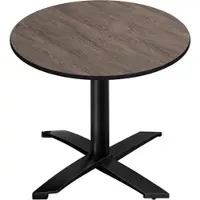 GGM Möbel CPTG | Bistro Tisch | Ø:H 70 x 76 cm | Light Wenge / Aluminium Schwarz | Klappbar/ Zusatzgewicht