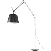 Artemide - Tolomeo Mega Stehleuchte mit Dimmer, Satinschirm Ø 36 cm, alusilber / schwarz