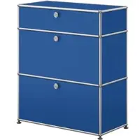 USM United Soft USM Haller Highboard mit zwei Klapptüren, zwei Zwischentablaren Enzianblau