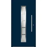 Haustuerenland.de Aluminium Haustür nach Maß "LOTTE" 60 mm RC2 Stahlblau RAL 5011 beidseitig innen öffnend DIN rechts
