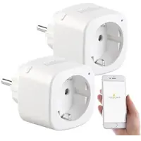 Luminea Home Control 2er-Set WLAN-Steckdosen, Amazon Alexa & Google Assistant komp., 16 A