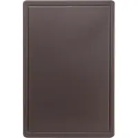 Stalgast Schneidebrett, HACCP, Polypropylen, 600 x 400 x 18 mm, Praktisches Schneidbrett zum Schneiden und Servieren, Braun für gekochtes Fleisch