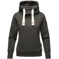 NAVAHOO Damen Kapuzensweatshirt weicher Hoodie mit breiten Tunnelzugkordeln Namikaa