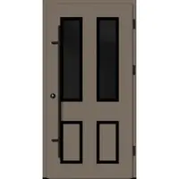 Haustuerenland.de Aluminium Landhaustür "CORGINA" 82 mm RC2 BLACKLINE Beigegrau RAL 7006 beidseitig außen öffnend DIN rechts