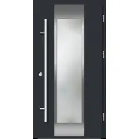 Haustuerenland.de Aluminium Haustür "BENJA" 82 mm RC2 Anthrazit RAL 7016 beidseitig außen öffnend DIN rechts