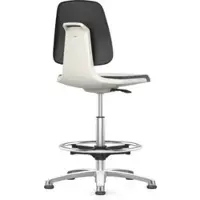 BIMOS Arbeitsdrehstuhl Labsit hoch, Kunstleder, Gleiter, B 450 x T 420 x H 520 - 770 mm, weiß