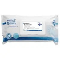 MaiMed MyClean DS Flowpack Desinfektionstücher mit Alkohol 79760 , 1 Karton = 12 Packung á 80 Tücher, Maße: 20 x 20 cm