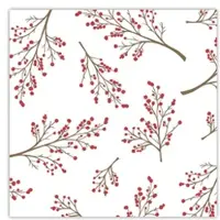 Ava 25 Servietten stoffähnlich 40x40cm Airlaid saugstark Einweg Tischservietten zum Falten Papierservietten für Winter Weihnachten mit Motiv Weiß Rot