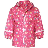Playshoes Regenjacke mit abnehmbarer Kapuze Sterne, pink, 104