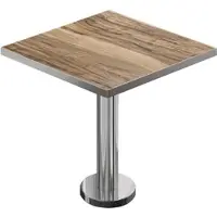GGM Möbel BML | Bistro Tisch | 70 x 70 x 74,5 cm | Quadratisch | Edelstahl Rand | Sheesham / Edelstahl