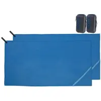 Pearl 2er Mikrofaser-Handtuch mit Tasche,schnell trocknend,140 x 70 cm,blau