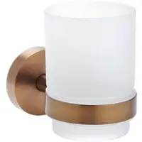 BRILLANTBAD BAMBER Glashalter mit Glas Messing Gold Kupfer matt Milchglas 70x95x105 mm für Bad & Küche >> zum Bohren oder Kleben*