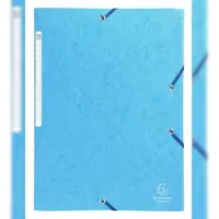 Exacompta 55761E 50x Sammelmappe mit Gummizug und 3 Klappen aus Colorspan-Karton 425g/qm für Format DIN A4, Scotten - Türkis