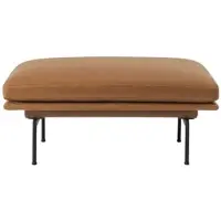 Muuto - Outline Sofa Pouf, schwarz / Refine Leder cognac