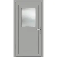 Haustuerenland.de RC2 Nebeneingangstür Aluminium "HEDWIG" 69 mm Weißaluminium RAL 9006 beidseitig innen öffnend DIN rechts