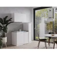 Respekta Küche Miniküche Singleküche Küchenzeile Pantry Weiß Levin 130 cm