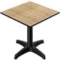 GGM Möbel CPBL | HPL Bistro Tisch | B:T:H 60 x 60 x 78 cm | Eiche / Aluminium | Klappbar + Zusatzgewicht | Quadratisch