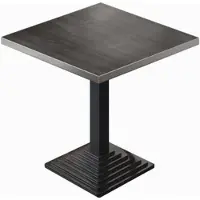 GGM Möbel BPY | Bistro Tisch | 70 x 70 x 78,5 cm | Quadratisch | Edelstahl Rand | Wenge / Schwarz