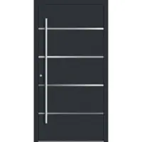 Haustuerenland.de Aluminium Haustür "FANNIE" 90 mm RC2 Anthrazit RAL 7016 beidseitig innen öffnend DIN links
