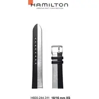 Hamilton - Ventura Band-set Leder-schwarz/silber-18/16-xs H690.244.311 - schwarz