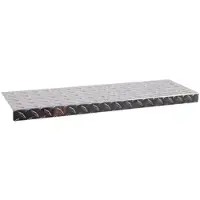 Szagato Stufenmatte aus Aluminium glänzend rechteckig, 60 x 18 cm Trittfläche (Treppenstufenmatten Treppenstufen Metall innen außen)