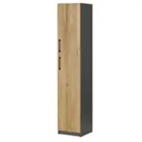 Möbel Kraft Aktenschrank mit Massivholzfront SOLIDLine , grau , Maße (cm): B: 40 H: 198,2 T: 40.0
