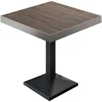 GGM Möbel BPA | Bistro Tisch | Quadratisch | Edelstahl Rand | 70 x 70 x 81 cm | Light Wenge / Schwarz