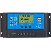 Revolt Solar-Laderegler für 12/24-V-Akkus, PWM-Lademodus, 2 USB-Ports, 40 A