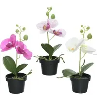 Décoris 1 Kunstblumen Orchideen 10x25cm künstliche Seidenblumen Dekoblumen Fensterdeko